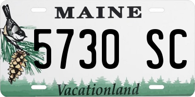 ME license plate 5730SC