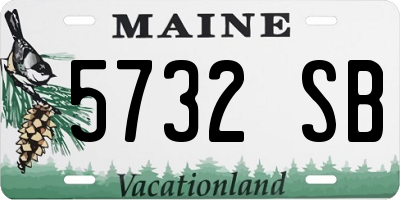 ME license plate 5732SB