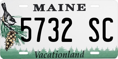 ME license plate 5732SC