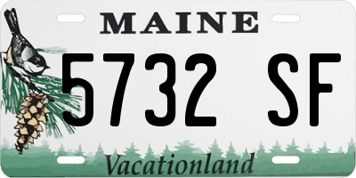 ME license plate 5732SF