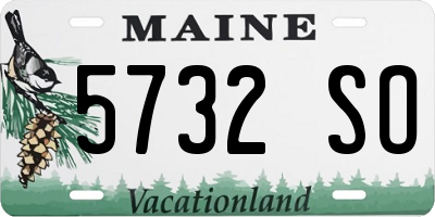 ME license plate 5732SO