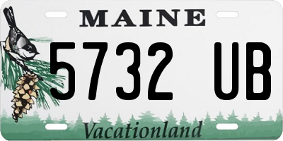 ME license plate 5732UB