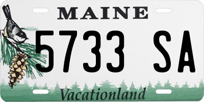 ME license plate 5733SA