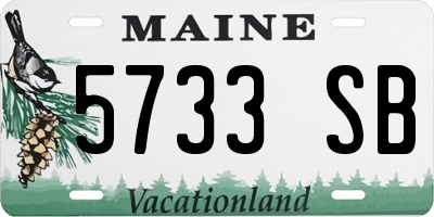 ME license plate 5733SB