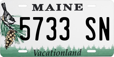 ME license plate 5733SN