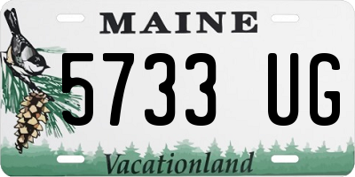 ME license plate 5733UG