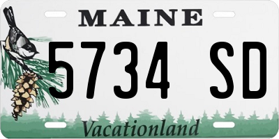 ME license plate 5734SD