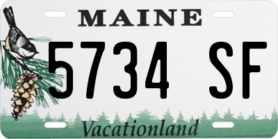 ME license plate 5734SF