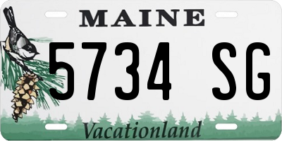 ME license plate 5734SG