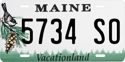 ME license plate 5734SO