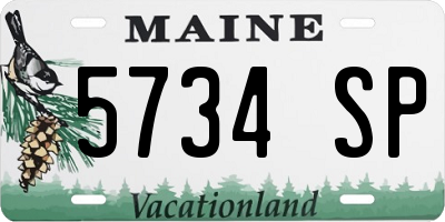 ME license plate 5734SP