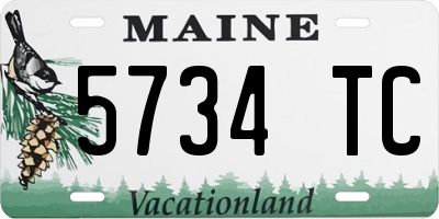 ME license plate 5734TC