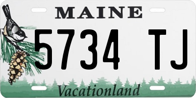 ME license plate 5734TJ