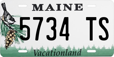 ME license plate 5734TS