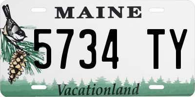 ME license plate 5734TY