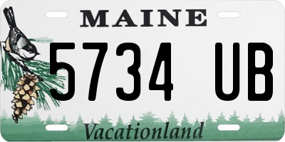 ME license plate 5734UB