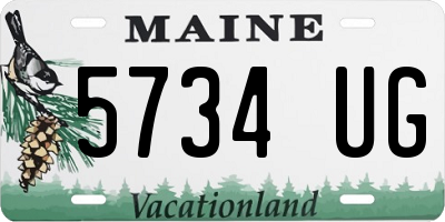 ME license plate 5734UG