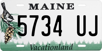ME license plate 5734UJ