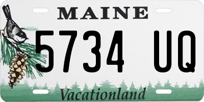 ME license plate 5734UQ