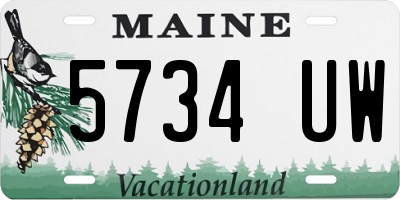 ME license plate 5734UW