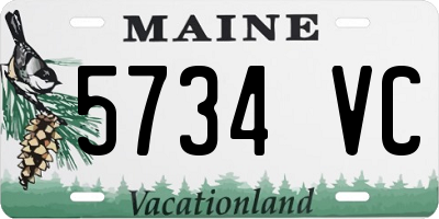 ME license plate 5734VC