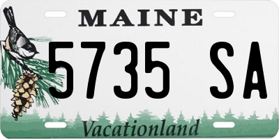 ME license plate 5735SA