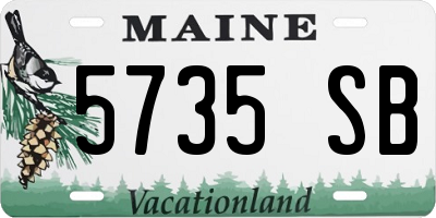 ME license plate 5735SB