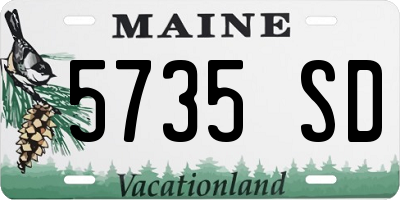 ME license plate 5735SD