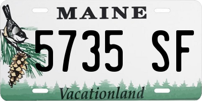 ME license plate 5735SF