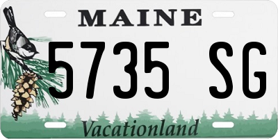 ME license plate 5735SG