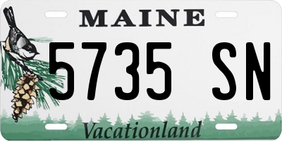ME license plate 5735SN