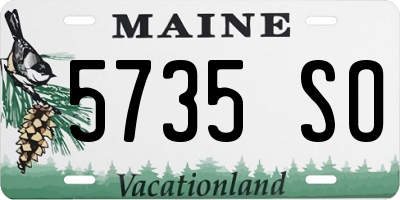 ME license plate 5735SO