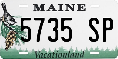 ME license plate 5735SP