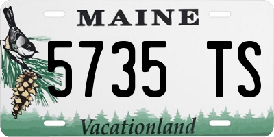 ME license plate 5735TS