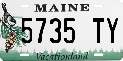 ME license plate 5735TY