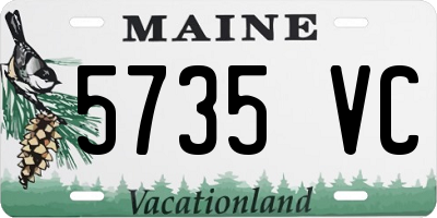 ME license plate 5735VC