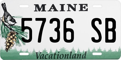 ME license plate 5736SB