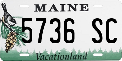 ME license plate 5736SC