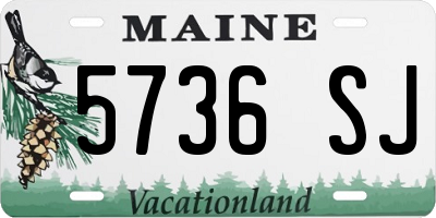 ME license plate 5736SJ