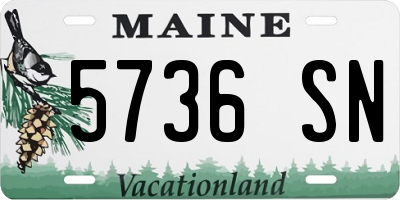 ME license plate 5736SN