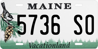 ME license plate 5736SO