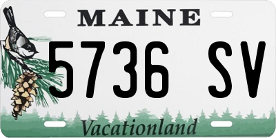 ME license plate 5736SV