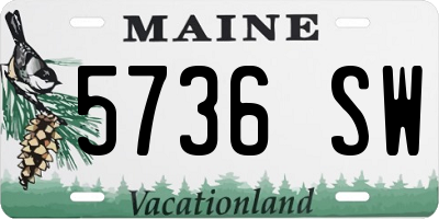 ME license plate 5736SW