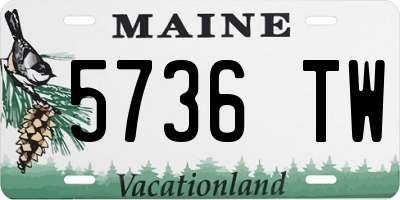 ME license plate 5736TW