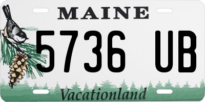 ME license plate 5736UB