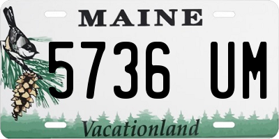 ME license plate 5736UM