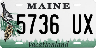 ME license plate 5736UX