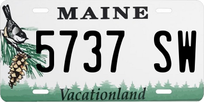 ME license plate 5737SW