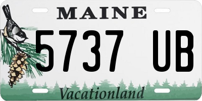 ME license plate 5737UB