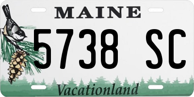ME license plate 5738SC